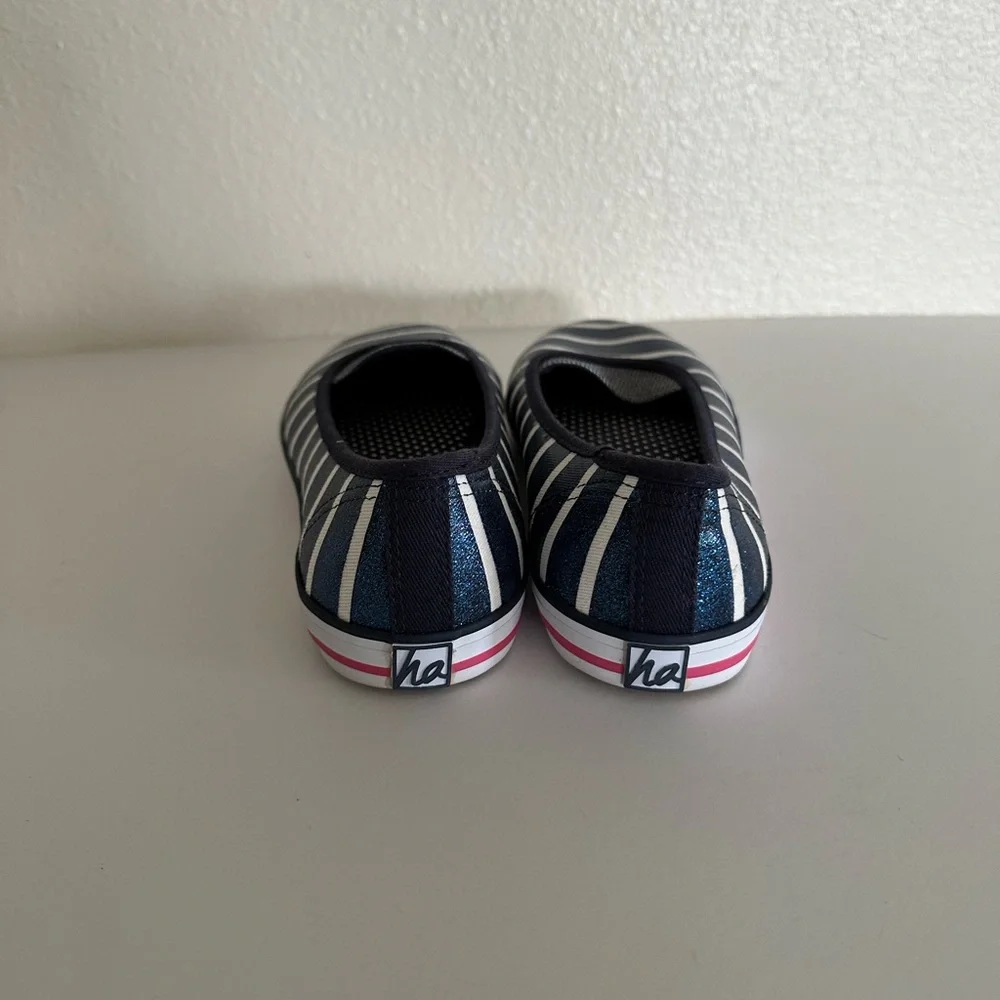 Hanna Andersson Mimmi Sneaker Navy Stripe Slip On Flats‎ Size 3